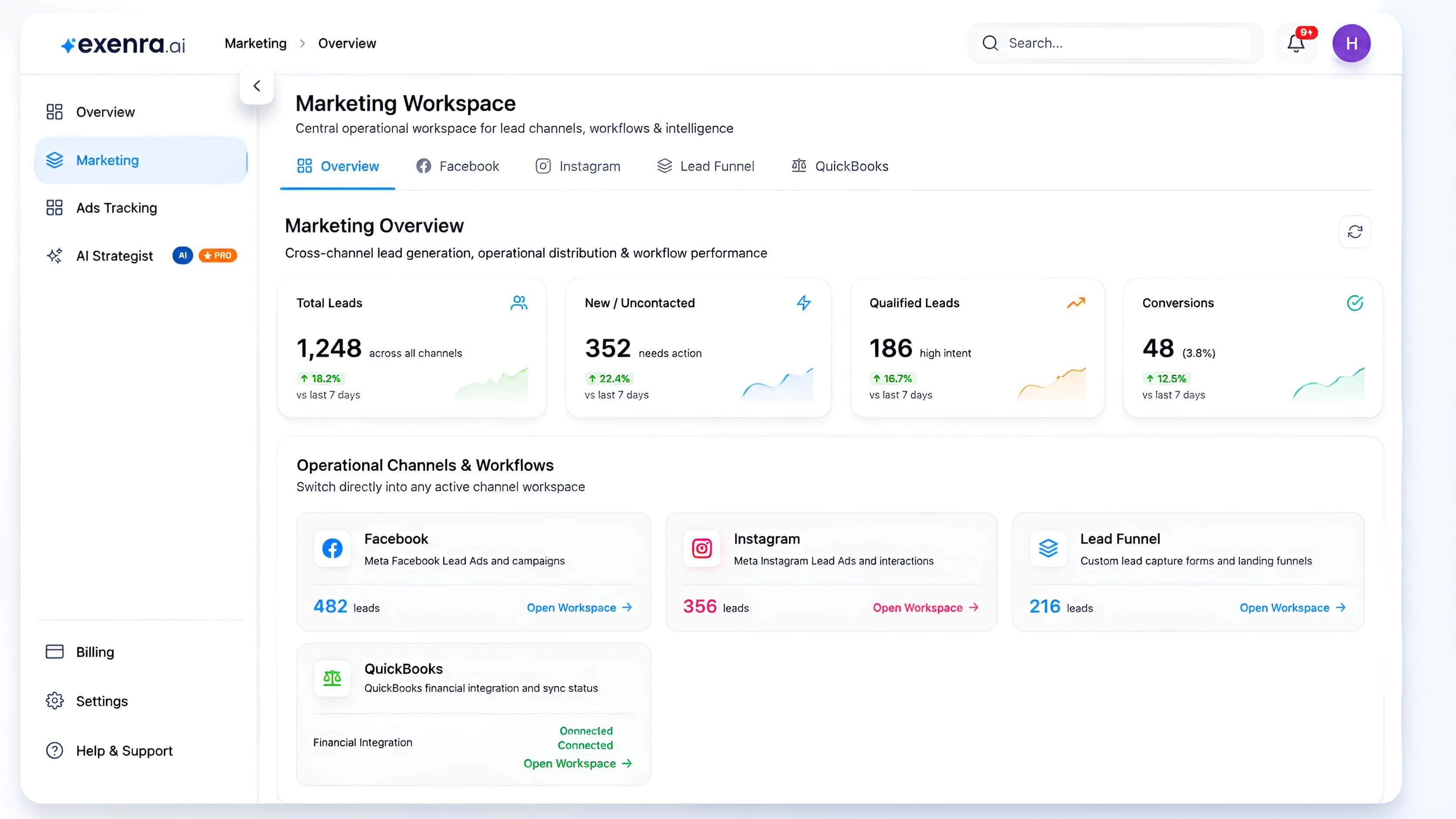 MARKETING WORKSPACE in exenra